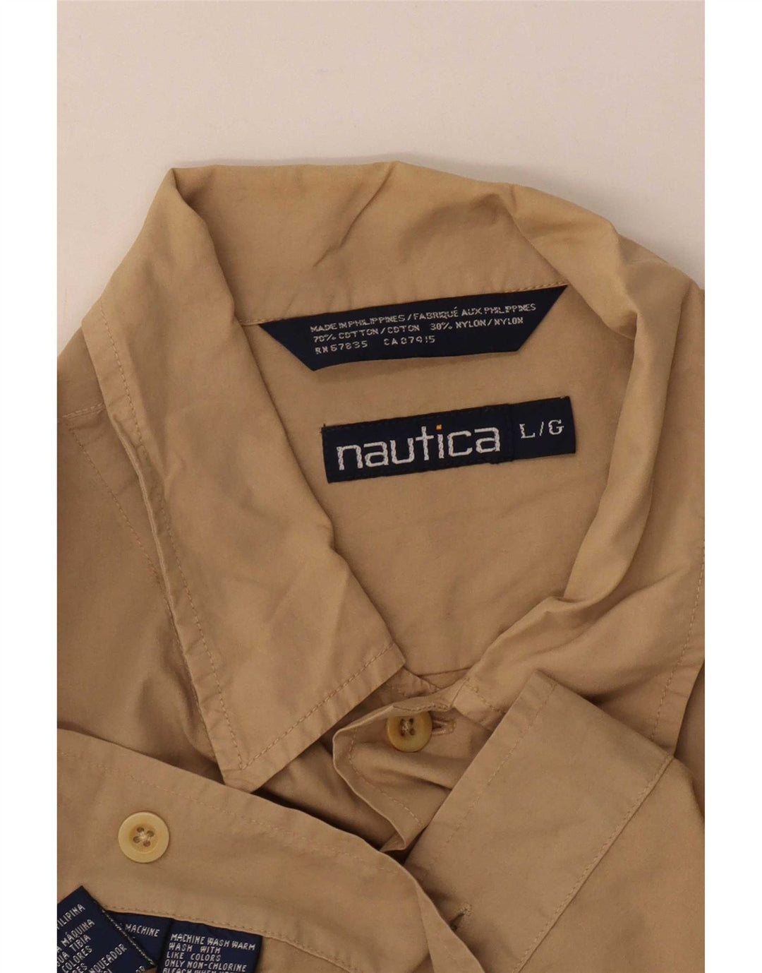 Nautica Chemise à Manches Courtes Homme Grand Coton Beige
