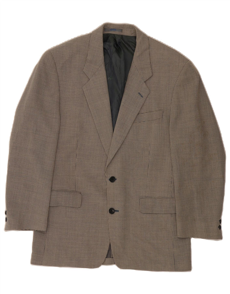 KENZO Mens 2 Button Blazer Jacket IT 48 Medium Navy Blue Houndstooth Wool Vintage Kenzo and Second-Hand Kenzo from Messina Hembry 