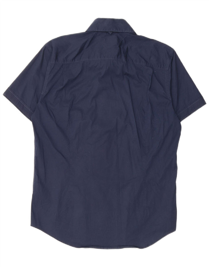 Tommy Hilfiger Chemise à Manches Courtes Homme Bleu Marine Moyen Coton