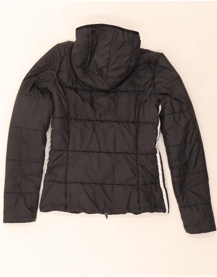 Adidas Veste rembourrée à capuche pour femme UK 8 Small Noir Polyester