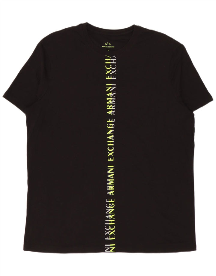 Armani Exchange T-shirt graphique pour homme en coton noir Large