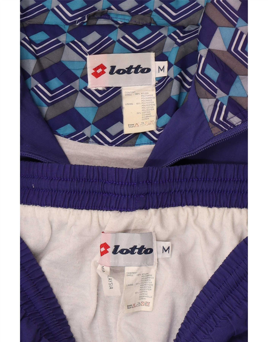 Lotto Survêtement Complet Homme Bleu Moyen Nylon Colorblock