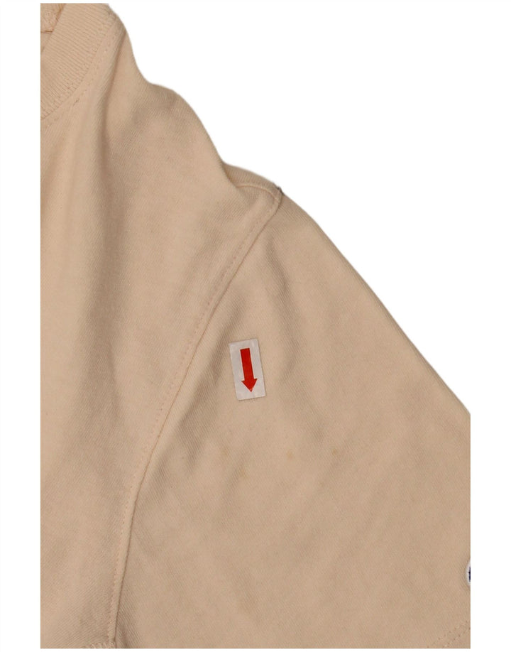 Champion T-Shirt Femme Top UK 16 Large Beige Coton