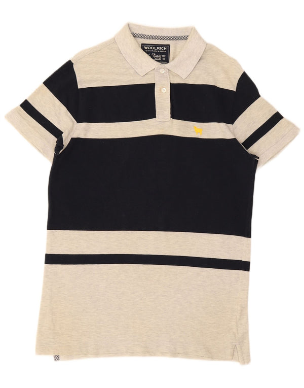 Woolrich Polo Homme Gris Moyen Colourblock Coton