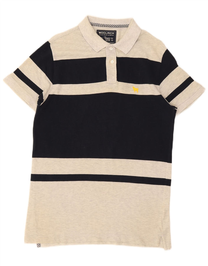 Woolrich Polo Homme Gris Moyen Colourblock Coton