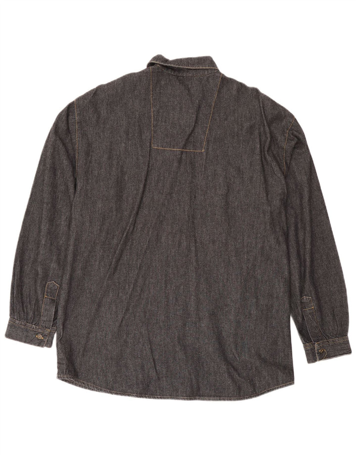 BUSTER Chemise en Jean Homme IT 48/50 Noir Moyen