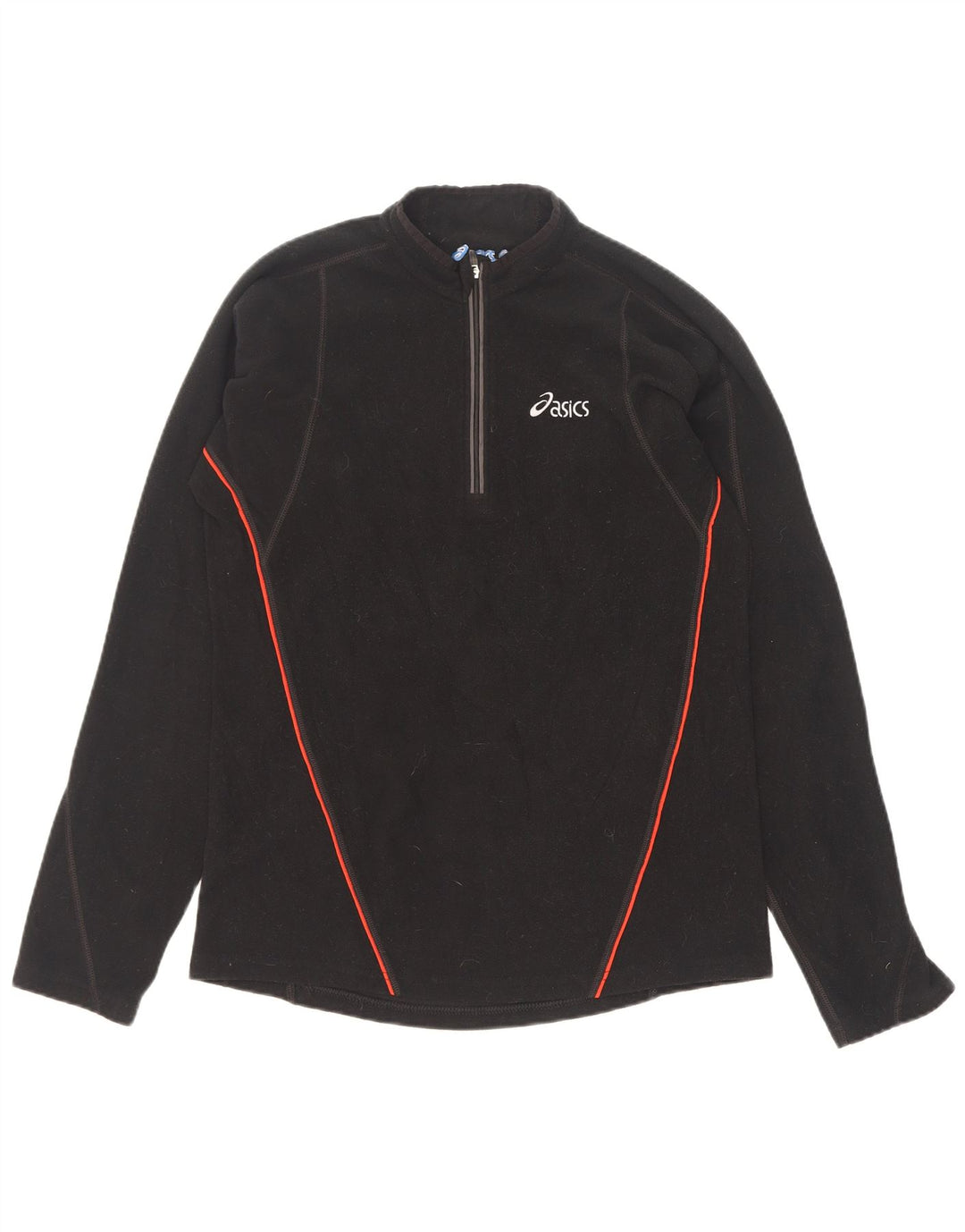 Asics Pull polaire à col zippé pour homme Petit noir Polyester