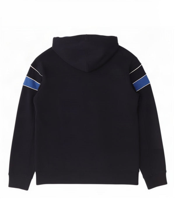 Diadora Pull à capuche zippé XL en coton color block bleu marine pour homme