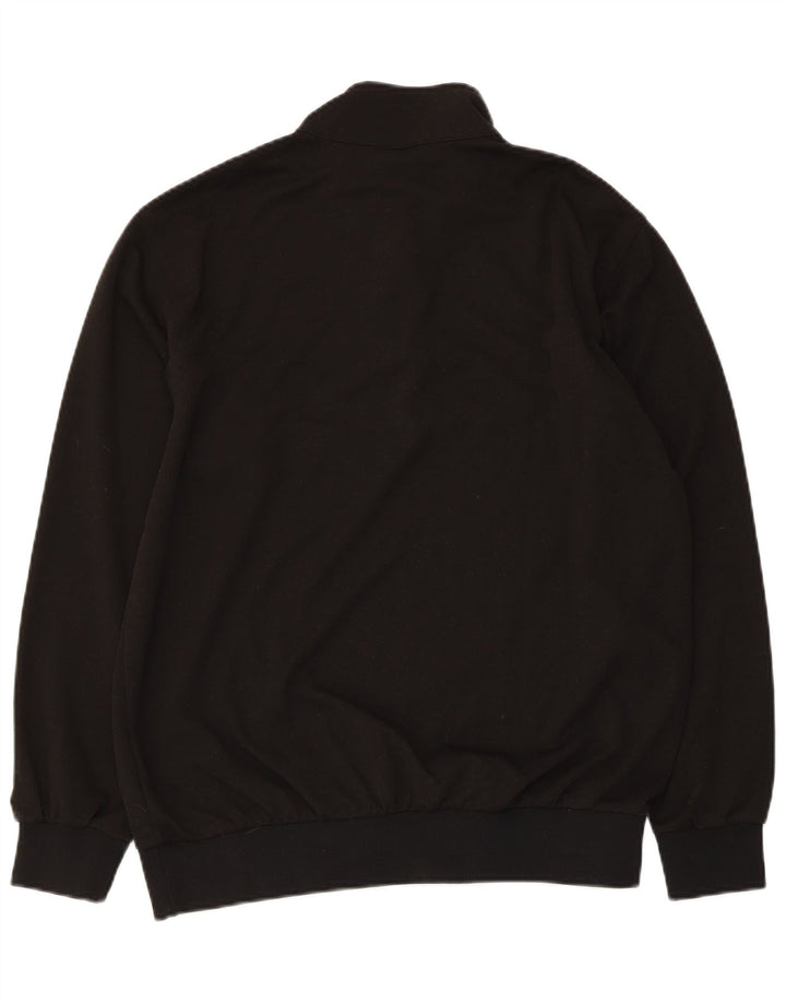 Asics Sweat-shirt à col zippé pour hommes, grand noir, polyester color block