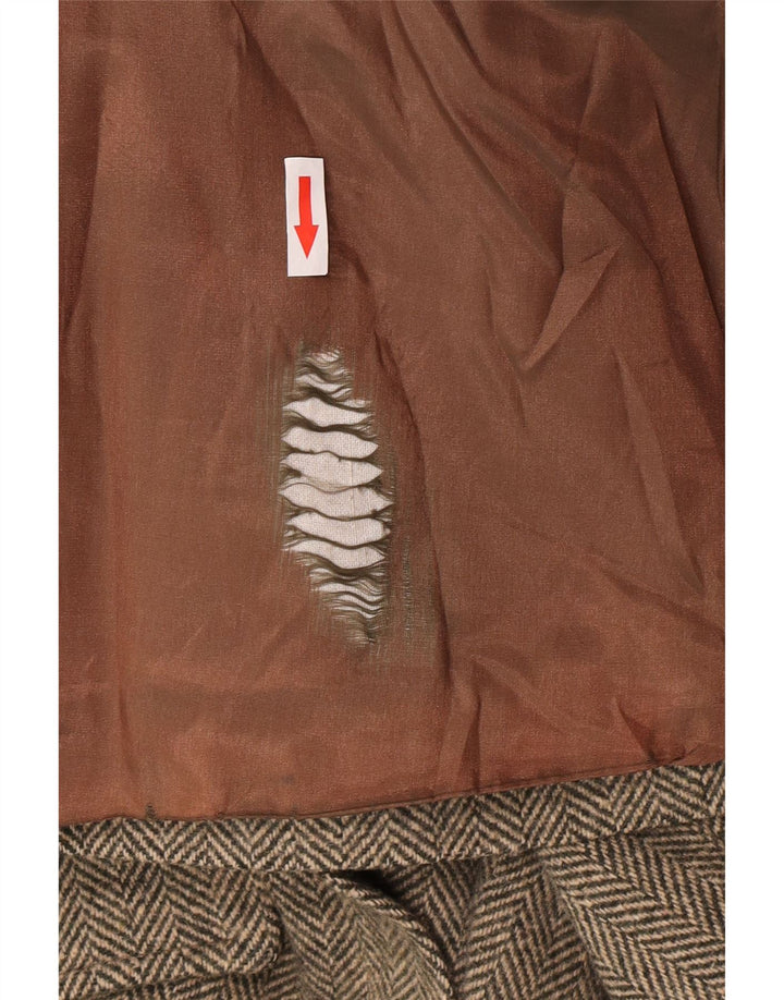 vintage Femme Blazer Veste UK 12 Moyen Vert Herringbone Classique