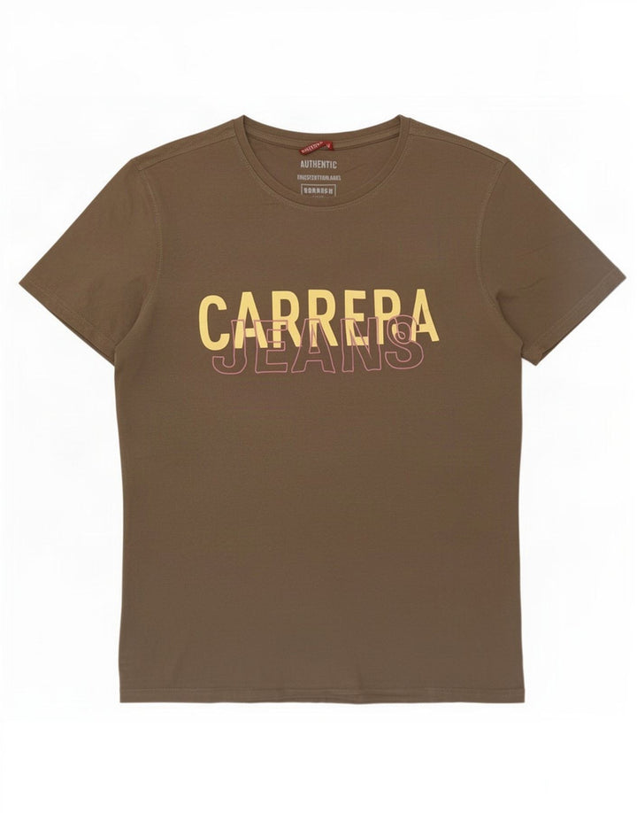 Carrera T-Shirt Graphique Top Coton Kaki Moyen Homme