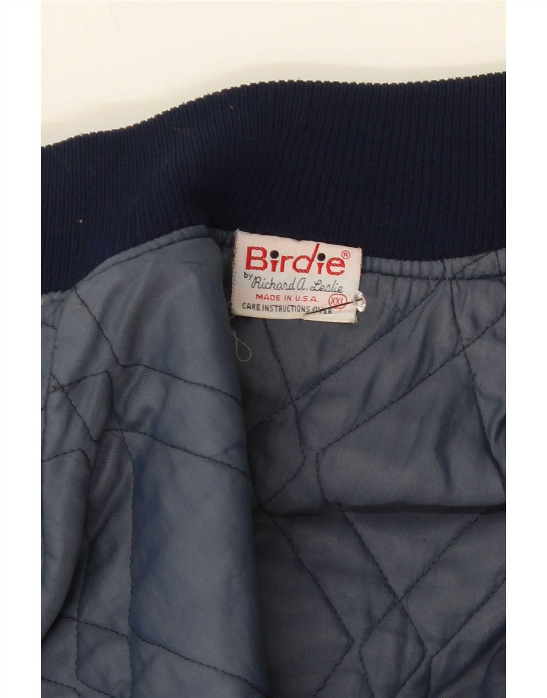 vintage Mens Graphic Varsity Jacket UK 44 2XL Bleu