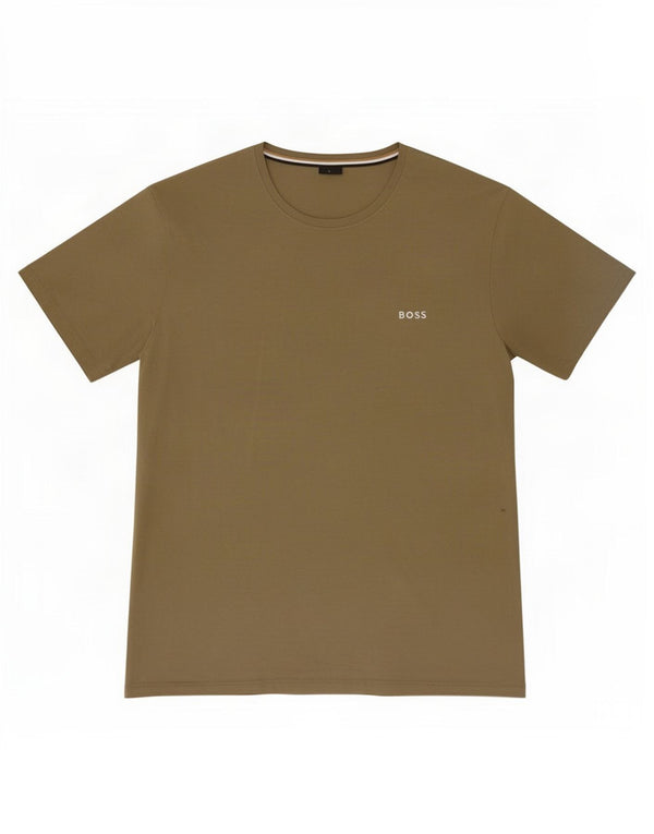 Hugo Boss Homme T-Shirt Top Large Kaki Coton