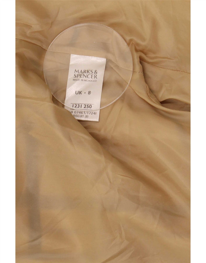 Marks & Spencer Manteau Femme UK 8 Petit Carreau Beige Polyester
