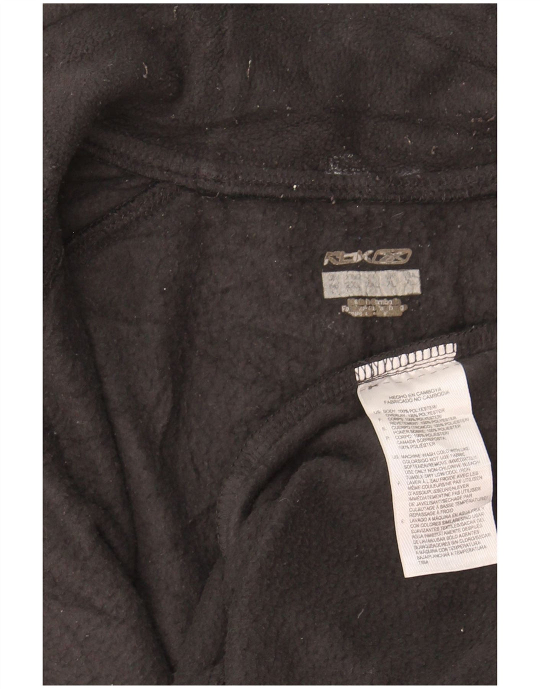 REEBOK Mens Fleece Jacket UK 42 XL Black Colourblock Polyester