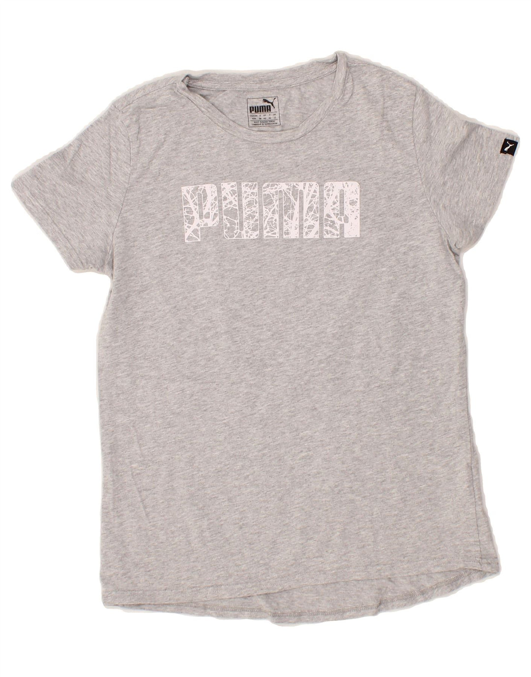 PUMA Womens Graphic T-Shirt Top UK 12 Medium Grey Cotton Vintage Puma and Second-Hand Puma from Messina Hembry 
