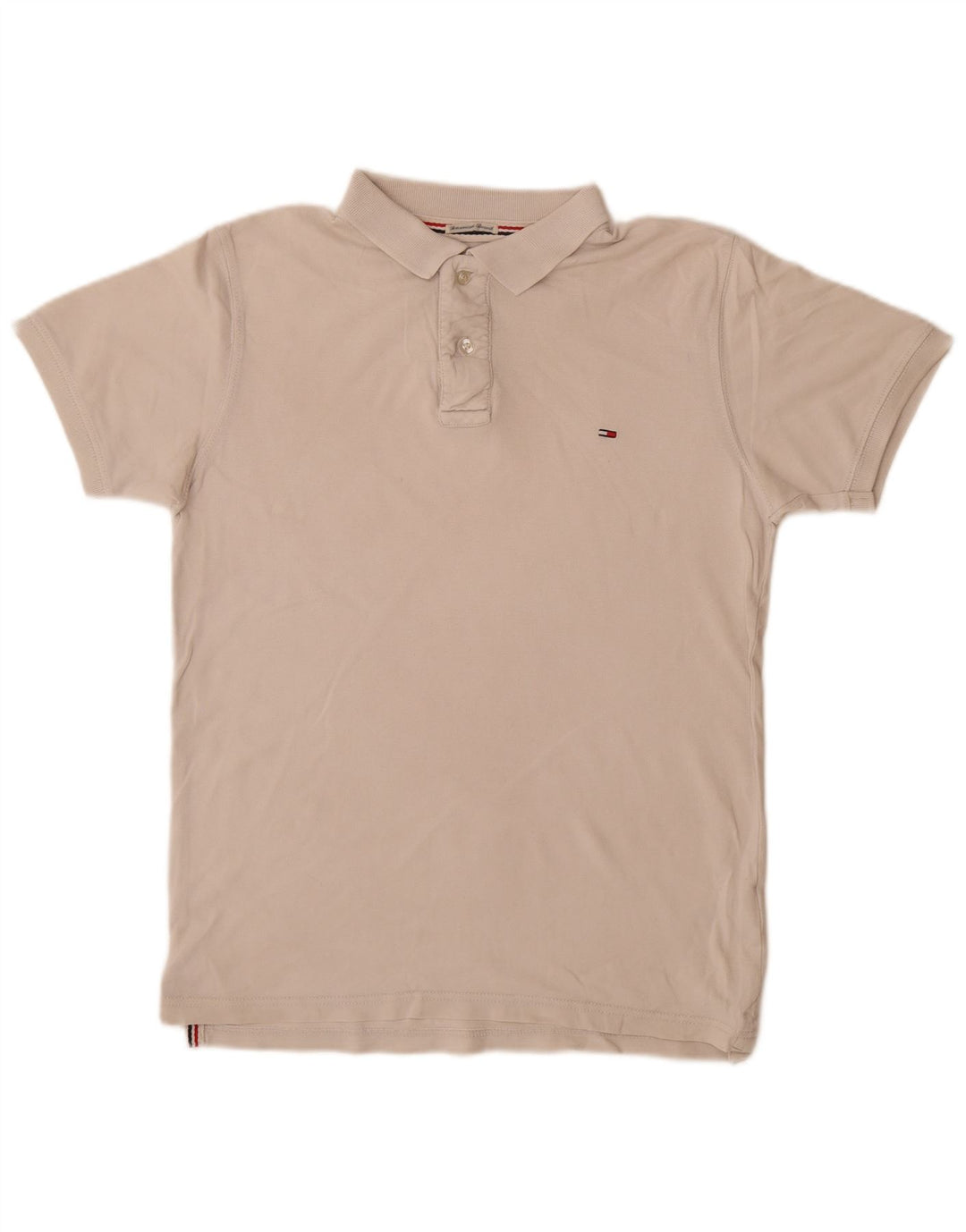 TOMMY HILFIGER Polo Homme Blanc Cassé Moyen Coton