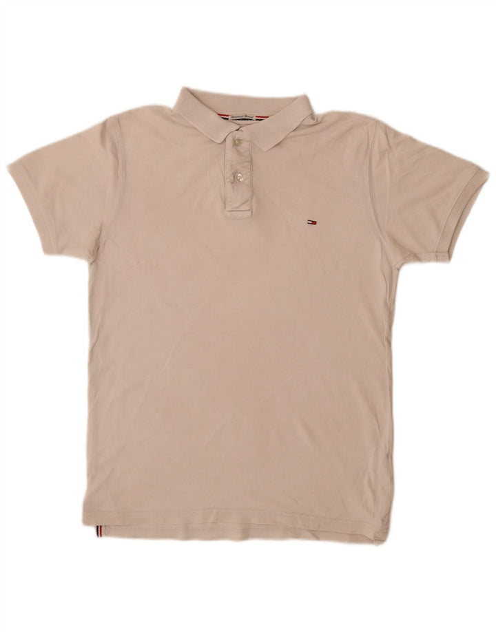 TOMMY HILFIGER Polo Homme Blanc Cassé Moyen Coton