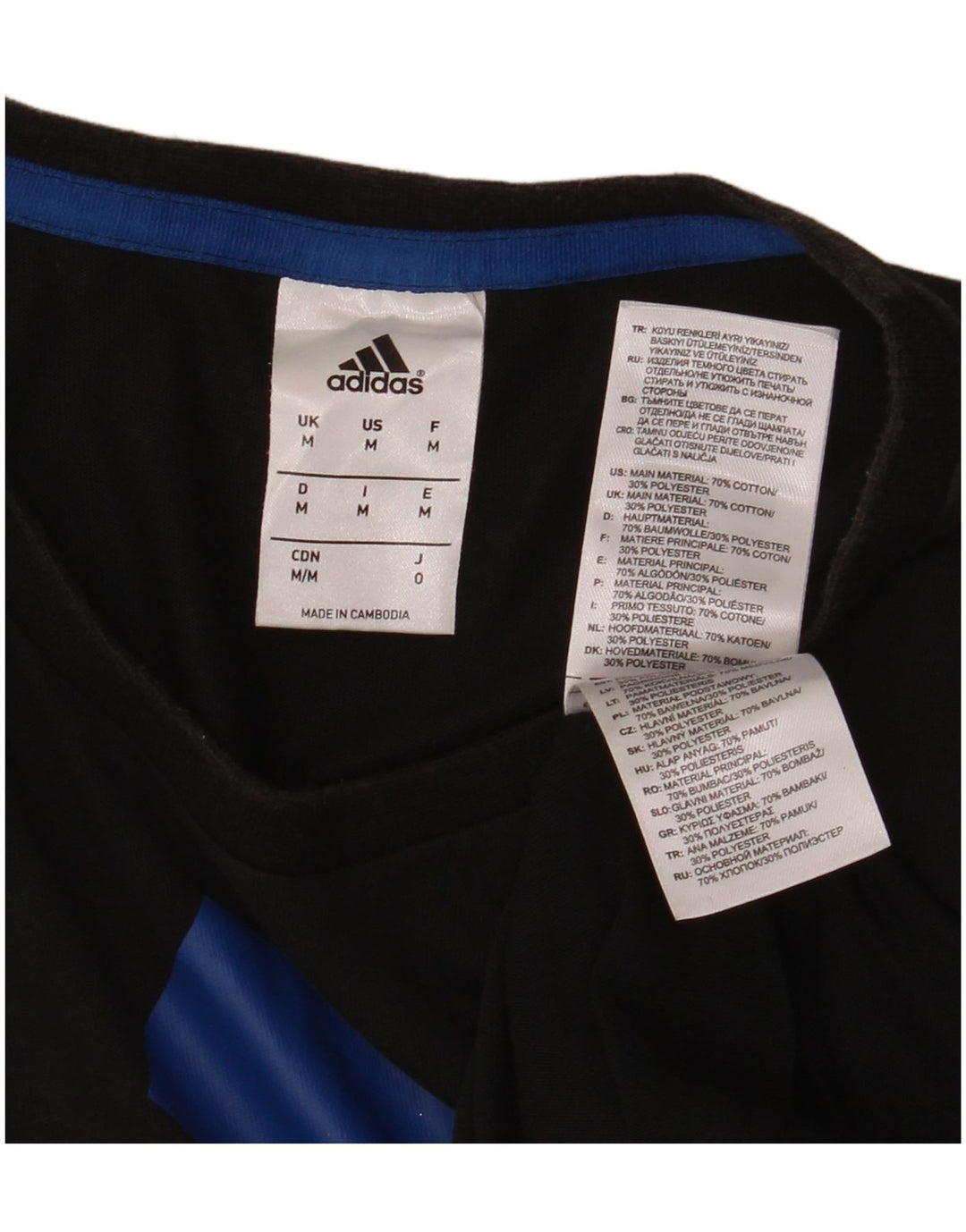 ADIDAS T-shirt graphique pour homme en coton noir moyen