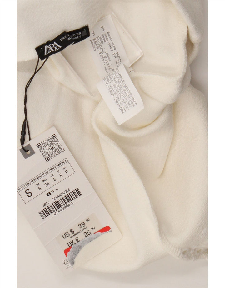 Jupe Droite Femme Zara Petite W26 Viscose Blanche