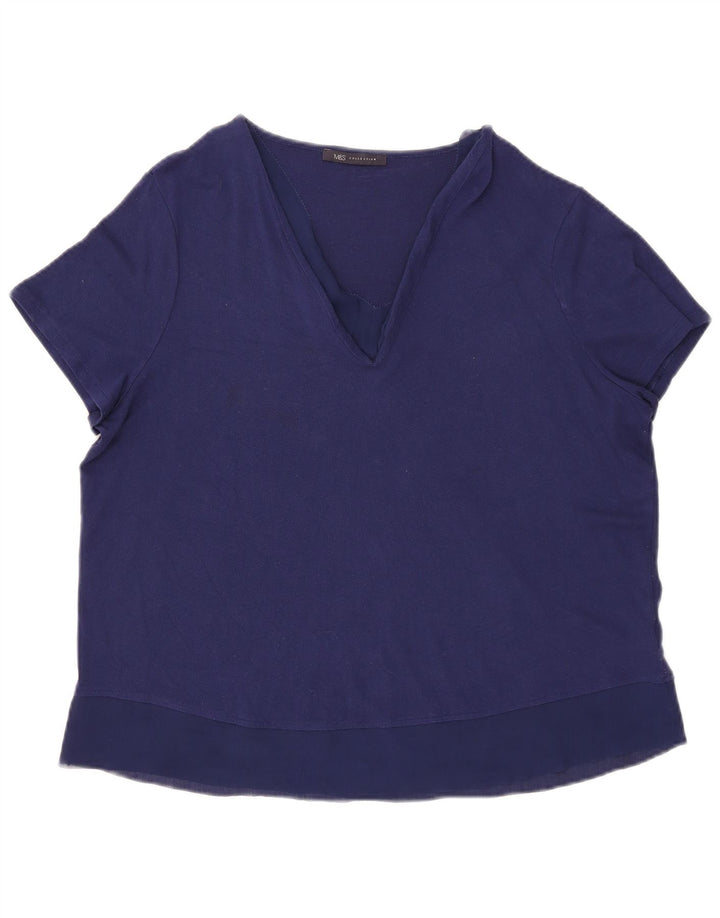 Marks & Spencer Chemisier pour femme UK 16 Large Bleu marine Viscose