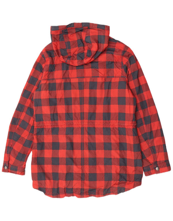Columbia Manteau coupe-vent à capuche coupe régulière pour femme UK 16 Grand carreaux rouges