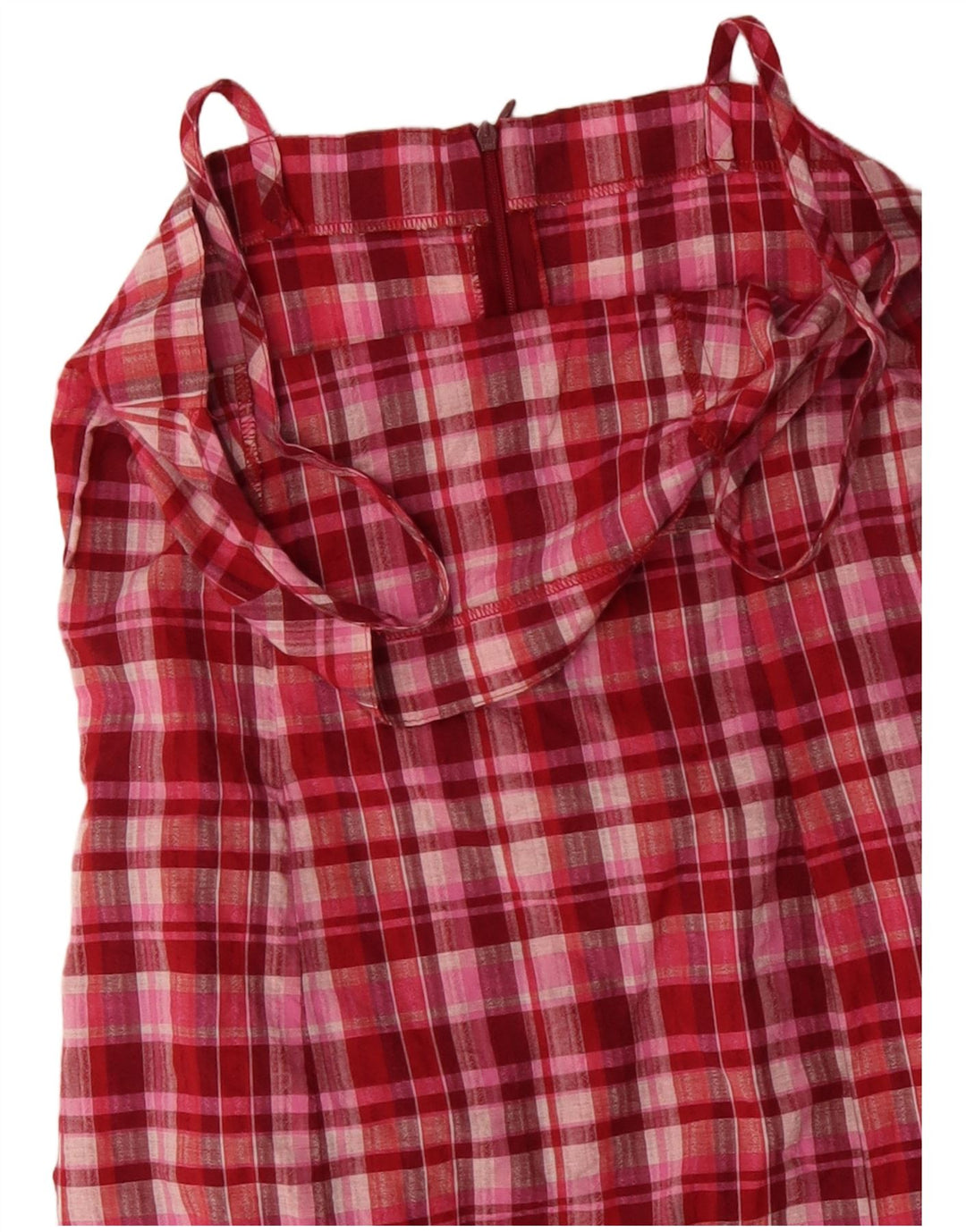 VINTAGE Robe Slip Femme UK 10 Petit Carreau Rose