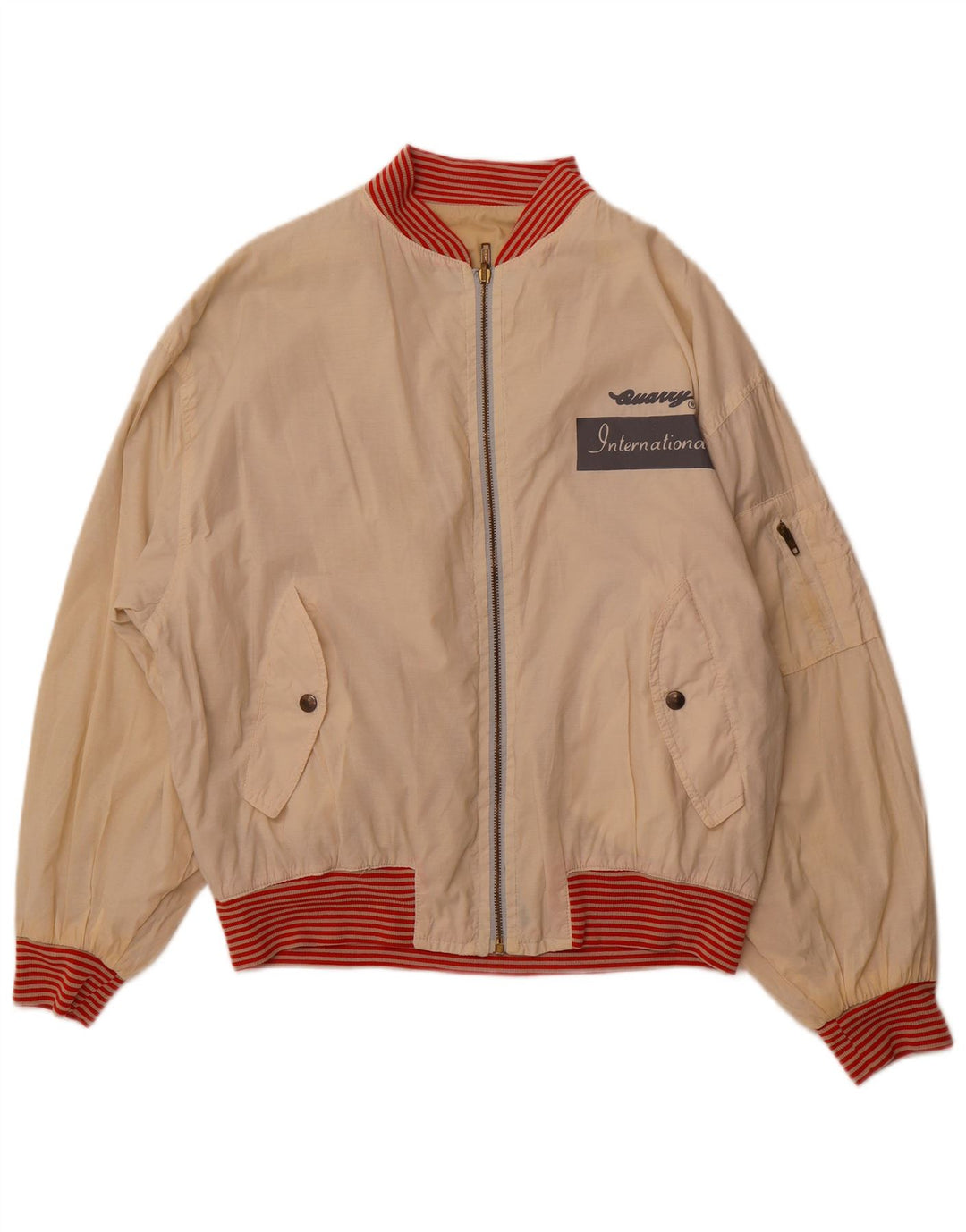 QUARRY Veste réversible graphique pour homme UK 42 XL Coton blanc cassé