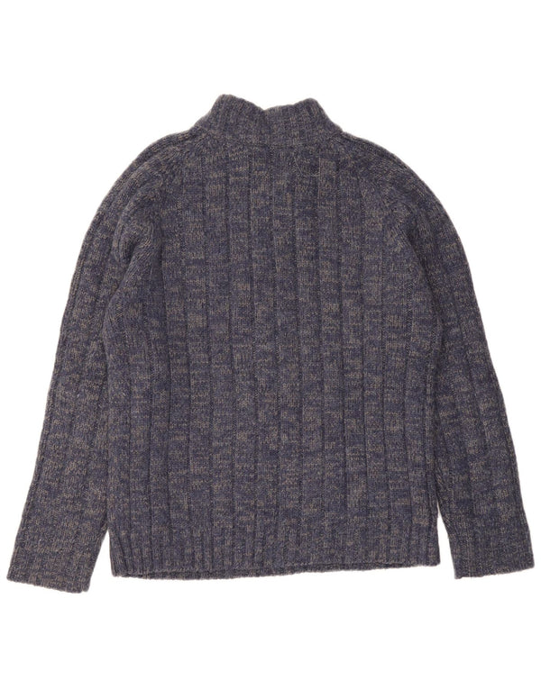Marks & Spencer Pull col zippé pour homme Bleu marine moucheté