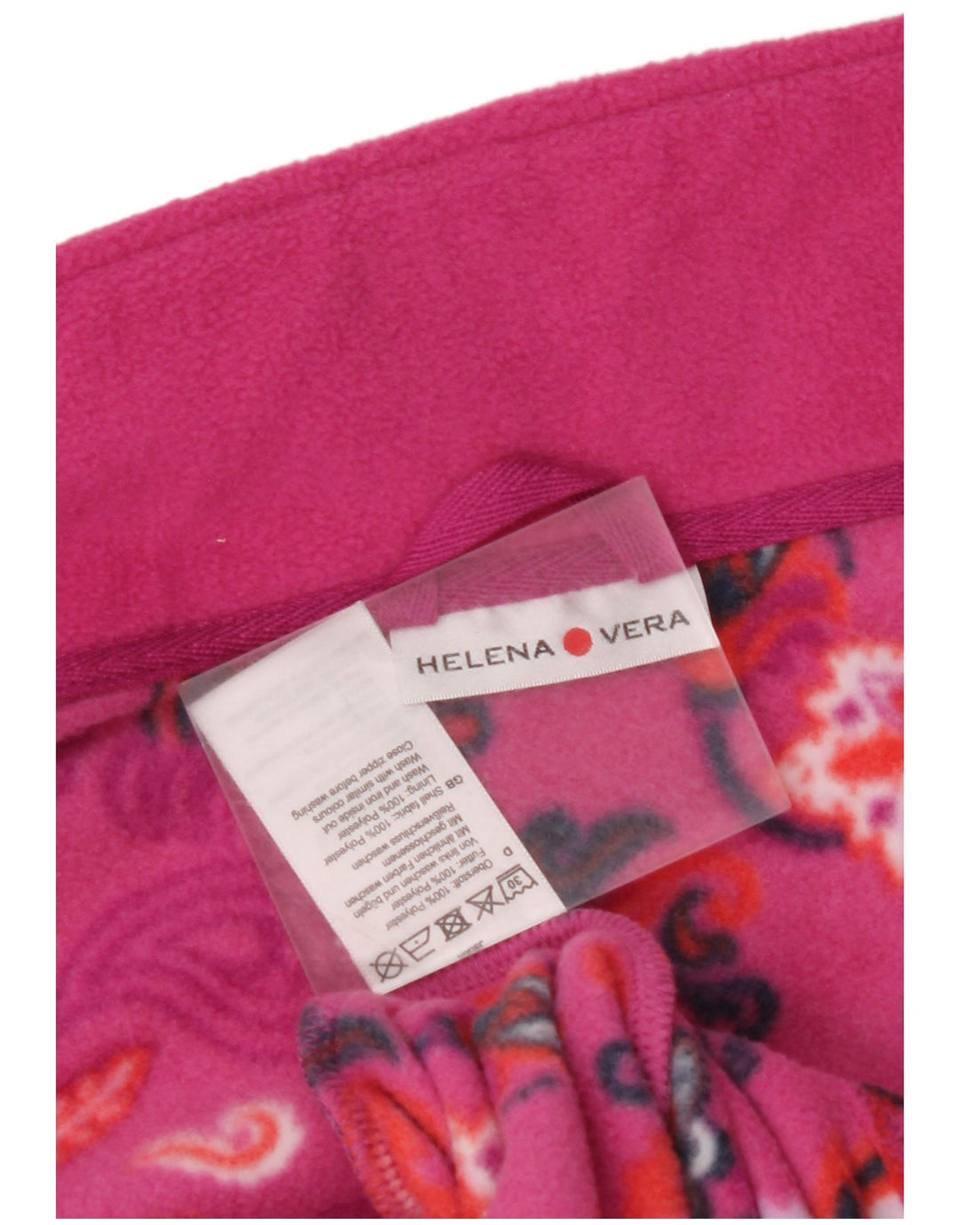 VINTAGE Veste polaire femme IT 46 Grand polyester floral rose