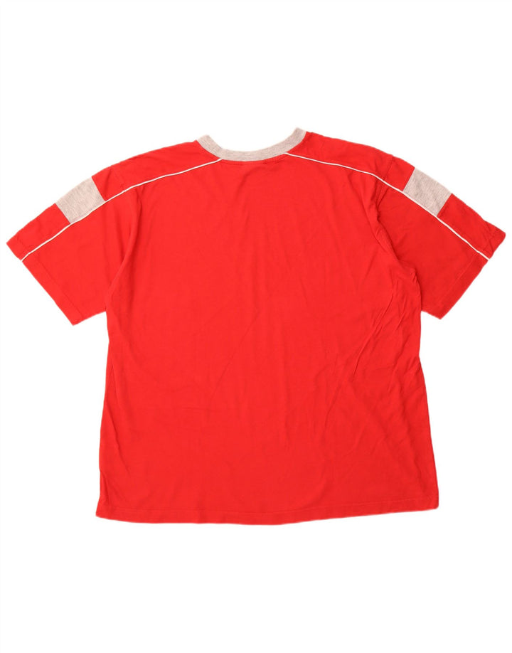 REEBOK T-Shirt Homme Top XL Rouge Colourblock Coton