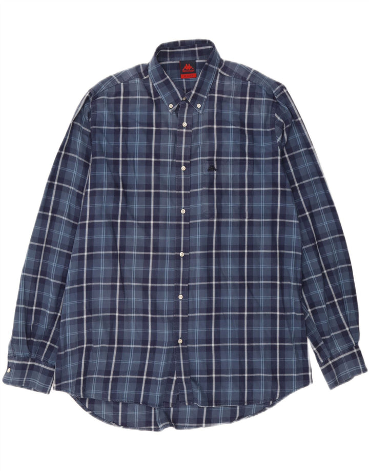 Kappa Chemise en flanelle pour homme 2XL Bleu marine à carreaux