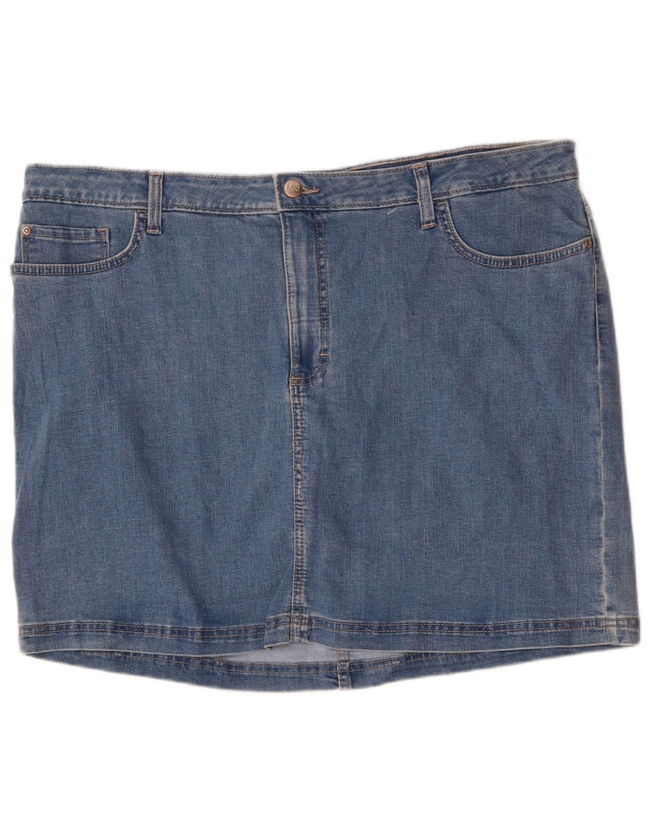 LEE Jupe en jean taille moyenne pour femme, coupe régulière, US 22 3XL W44, coton bleu