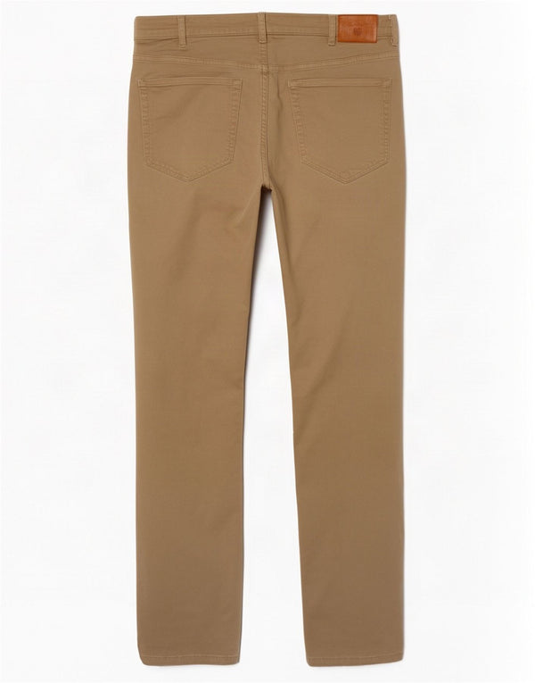 Gant Pantalon décontracté droit régulier pour homme W34 L32 Beige Coton