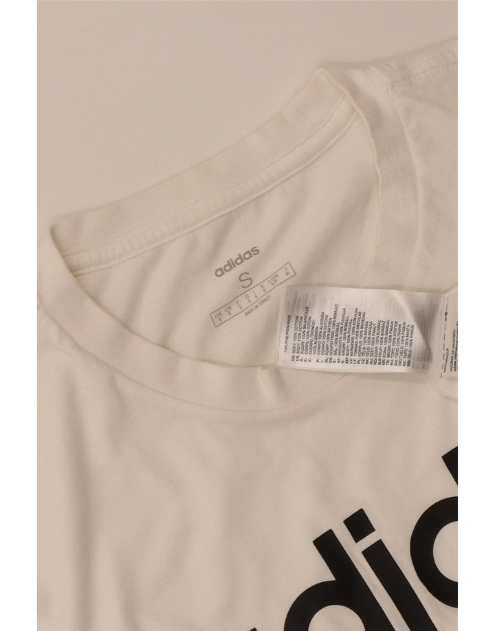 Adidas T-shirt graphique pour hommes, petit haut en coton blanc