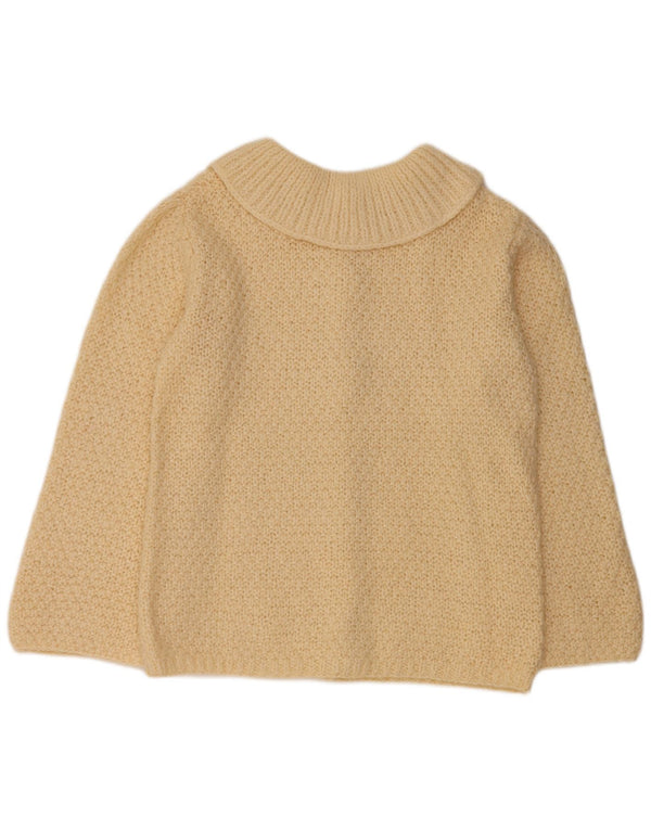 vintage Femme Cardigan Pull UK 16 Grand Beige