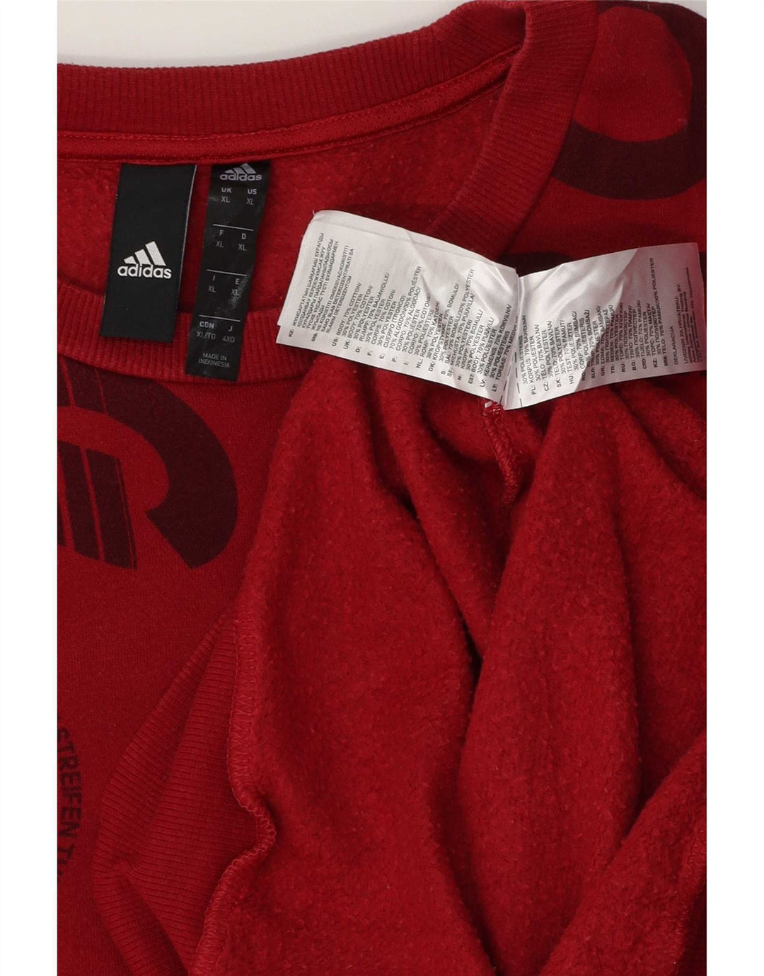 Adidas Sweat-shirt graphique pour homme XL Rouge Coton