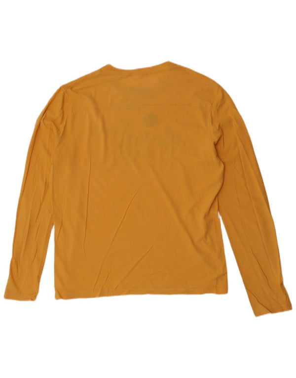 Guess Haut graphique à manches longues pour hommes en coton jaune moyen
