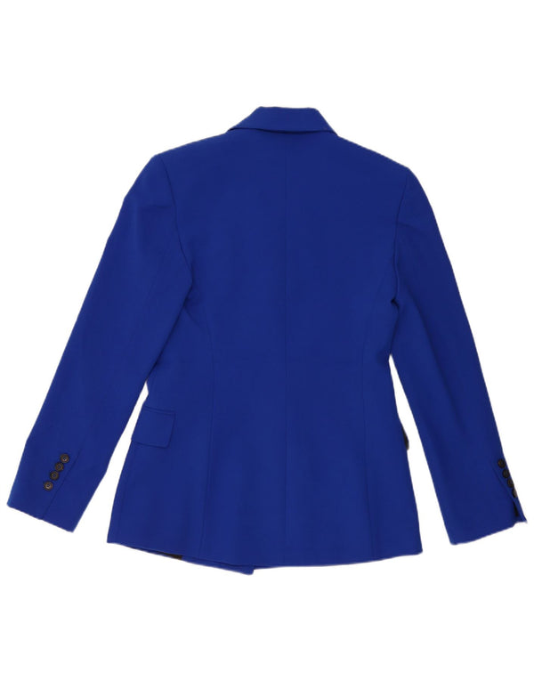 Zara Veste blazer à double boutonnage coupe ample pour femme UK 6 XS Bleu Polyester