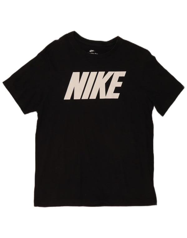 NIKE T-shirt graphique pour homme en coton noir moyen