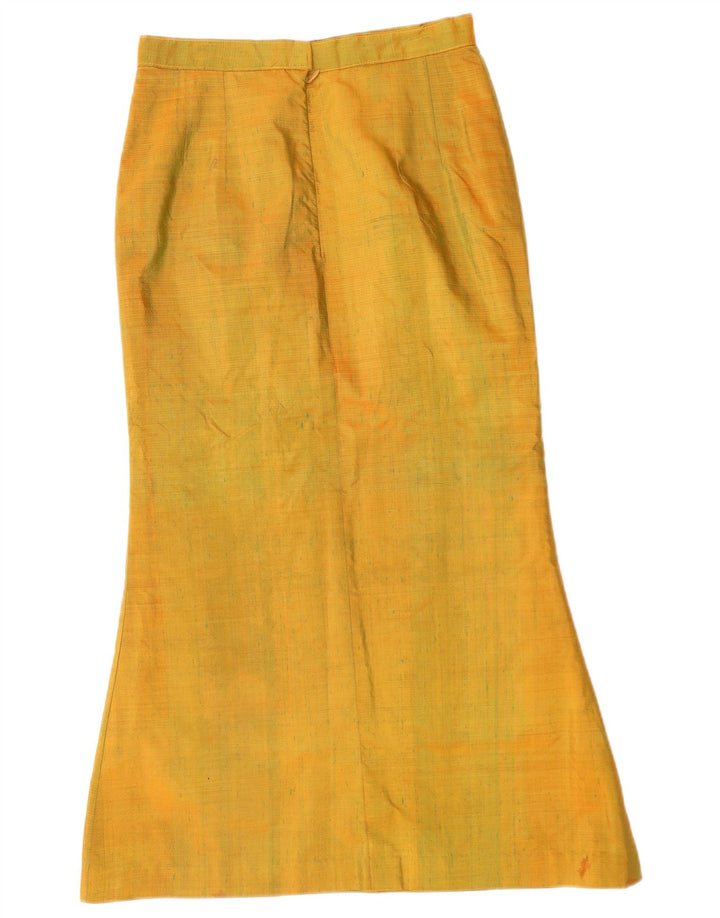 VINTAGE Jupe Tulipe Femme W28 Jaune Moyen Moucheté