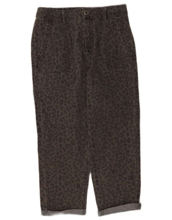 Marks & Spencer Jean court pour femme UK 10 Small W28 L21 Gris imprimé animal