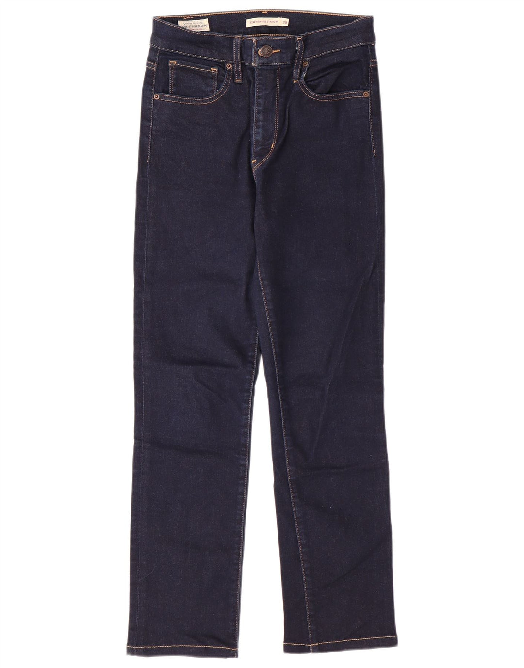 LEVI'S Jean droit taille haute 724 femme W28 L26 coton bleu marine