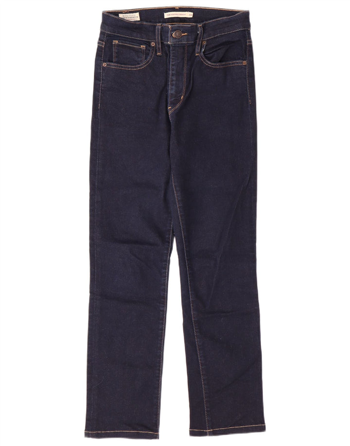 LEVI'S Jean droit taille haute 724 femme W28 L26 coton bleu marine