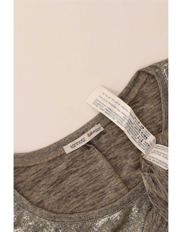 Zara Femme Débardeur UK 44 Gris Moyen Polyester
