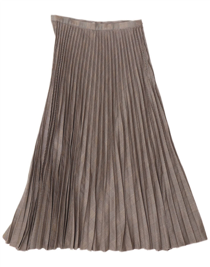 H&M Femme Jupe Plissée Couteau EU 38 Moyen W28 Gris Pied-de-Poule Polyester