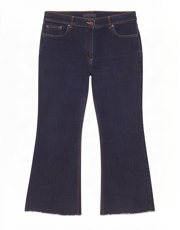 Marks & Spencer Jean court bootcut pour femme UK 16 Large W32 L25 Bleu marine