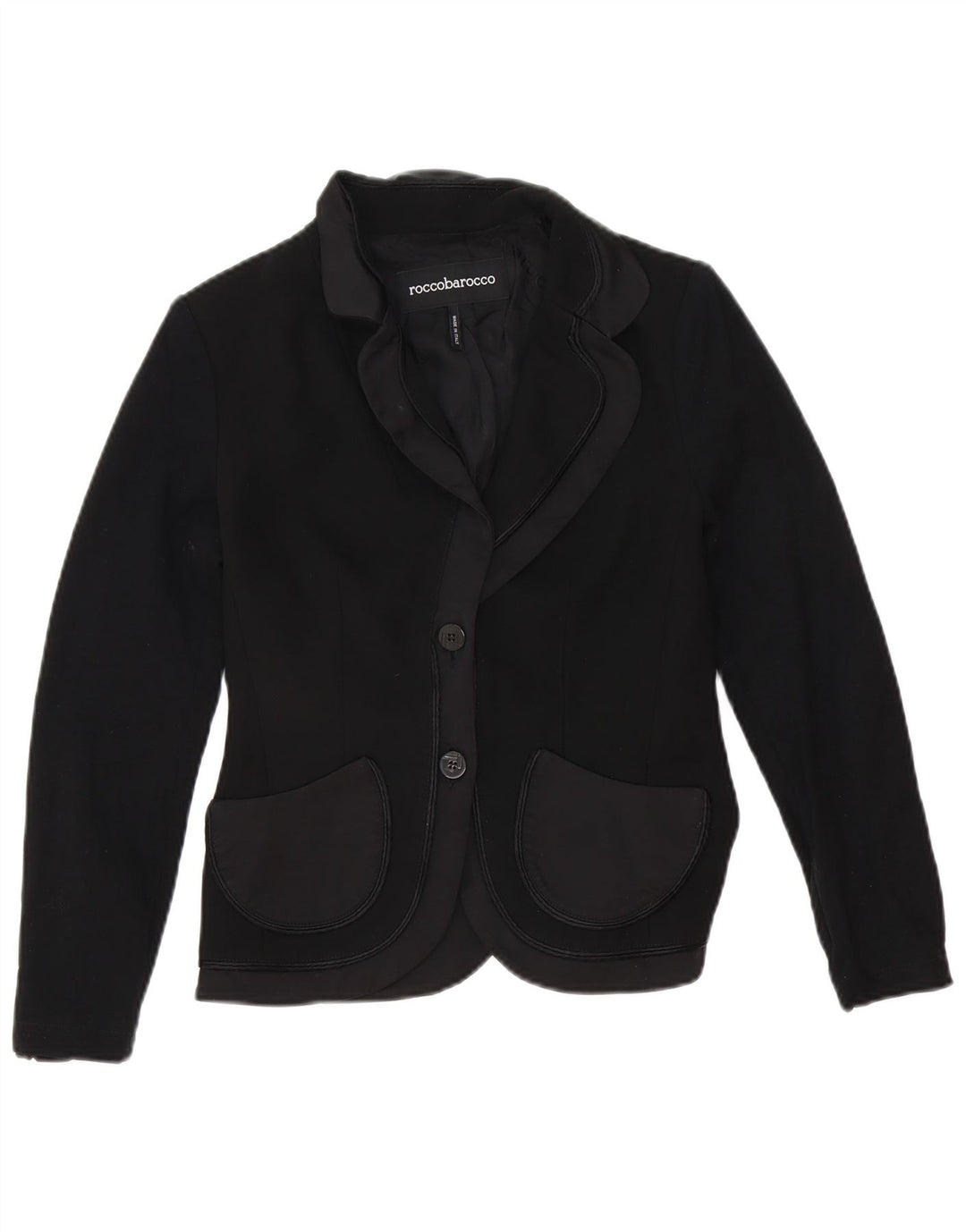Roccobarocco Veste Blazer 2 Boutons Femme IT 42 Polyester Noir Moyen