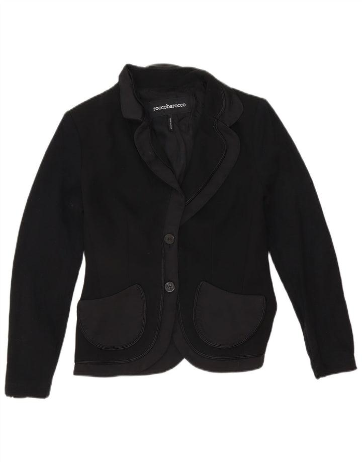 Roccobarocco Veste Blazer 2 Boutons Femme IT 42 Polyester Noir Moyen