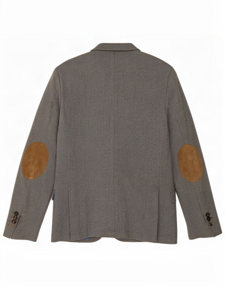 Massimo Dutti Veste blazer à 2 boutons pour homme EU 48 Gris moyen à chevrons